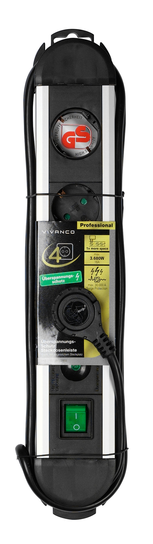 ALU Steckdosenleiste 4fach Professional, 2,0 m