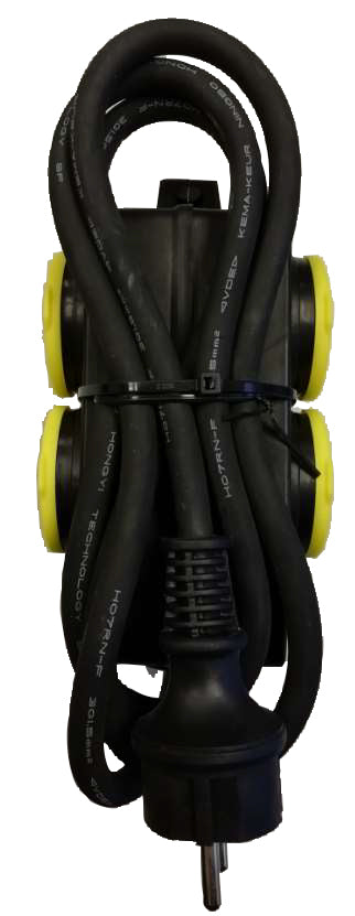 Outdoor 4fach Verteilersteckdose, IP44, schwarz