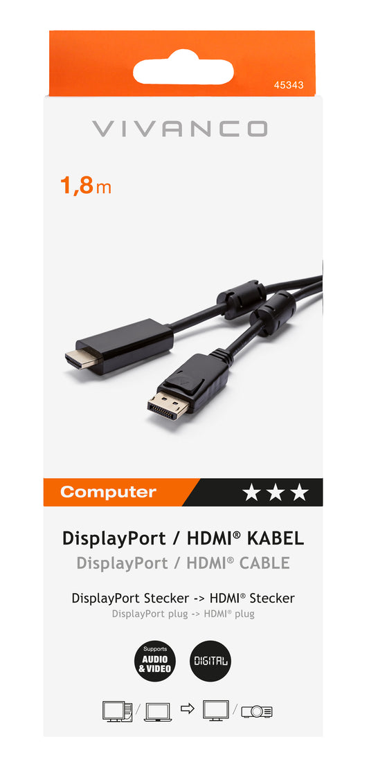 DisplayPort-HDMI Kabel, 1,8 m (ASIN: B01EKEFFY2)