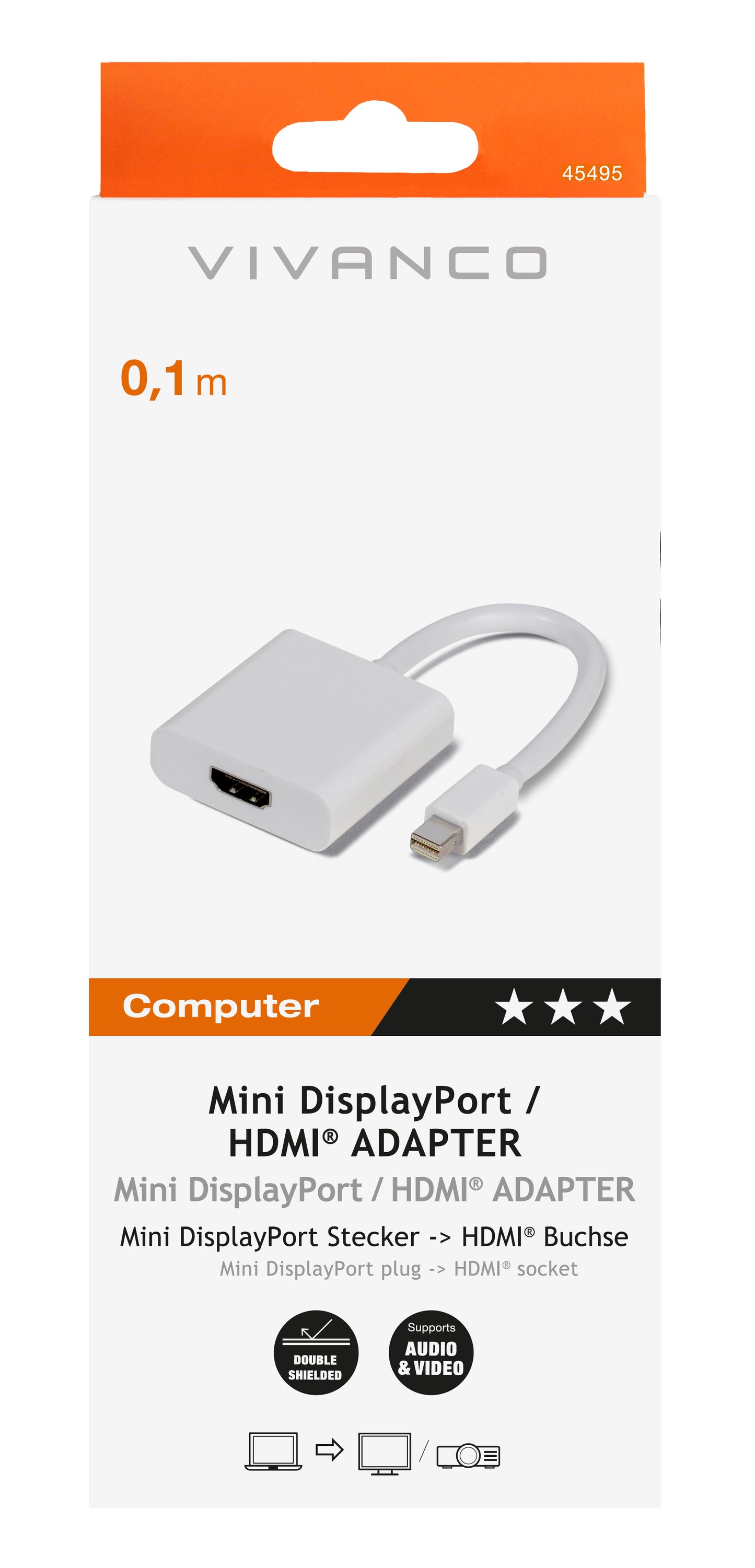 Mini DisplayPort / HDMI Adapter, Mini DP St. – HDMI (ASIN: B003KJKYL8)