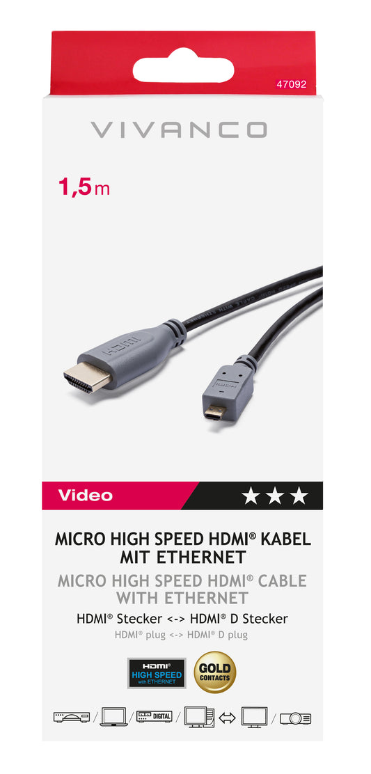Videokabel, HDMI High Speed Kabel mit Ethernet 1.5m (ASIN: B07DMNTLSD)