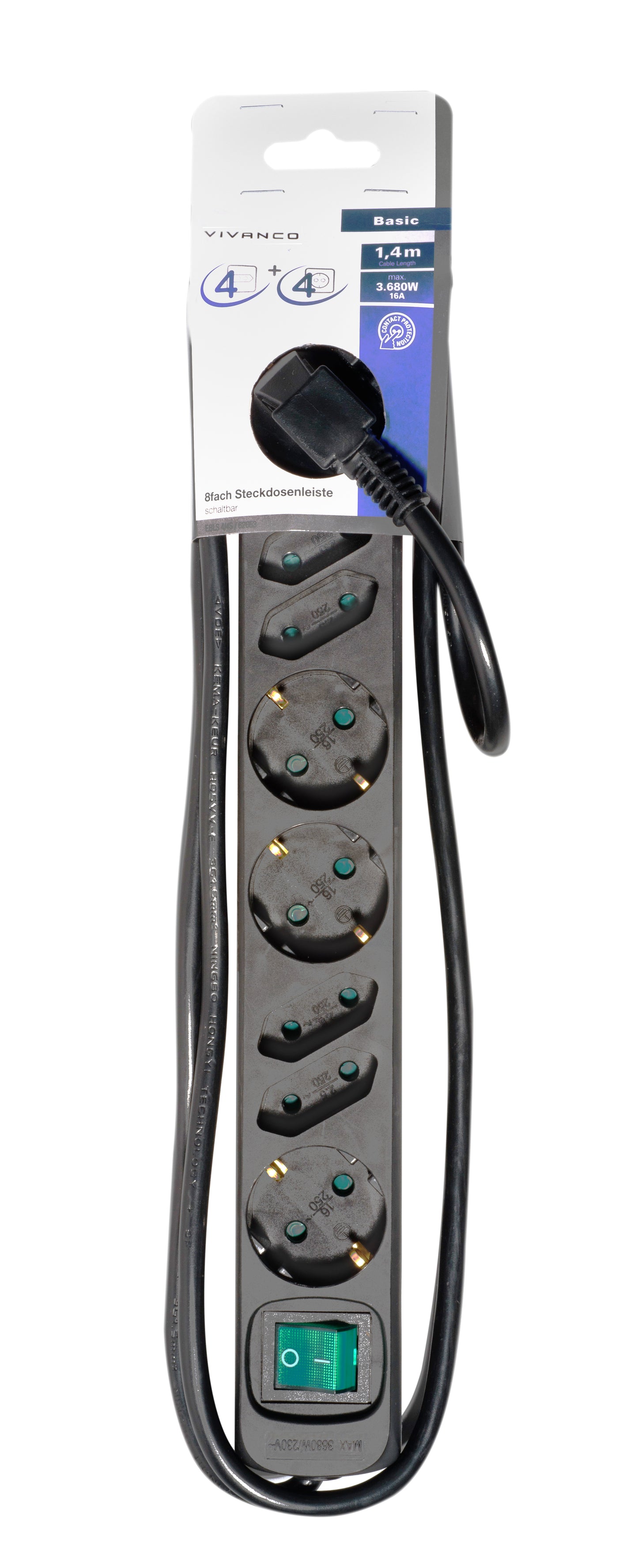 8fach Steckdosenleiste schaltbar