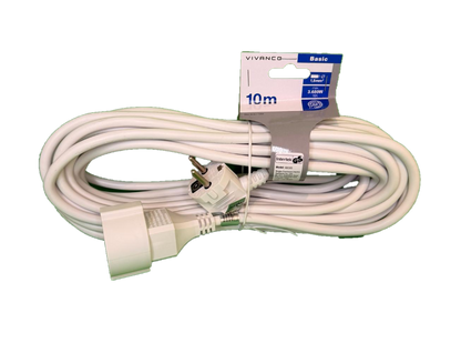 Schuko-Verlängerung 1,5qmm, 10m, weiß