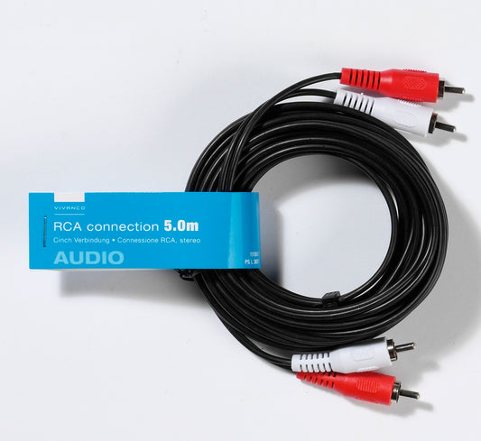 Audiokabel, 2× Cinchstecker – 2× Cinchstecker, 5 m