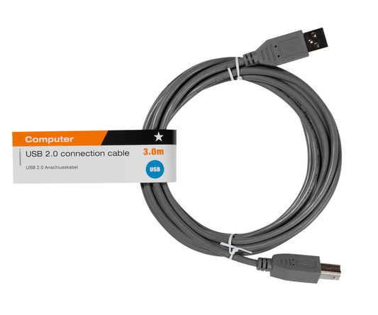 USB 2.0 komp. Kabel, St. A - St. B, grau