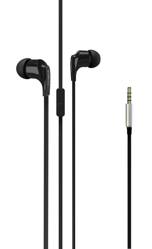 Stereo Headset mit Flachkabel , schwarz