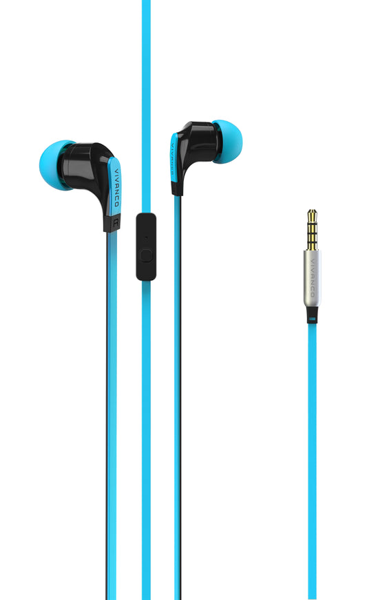 Stereo Headset mit Flachkabel , blau