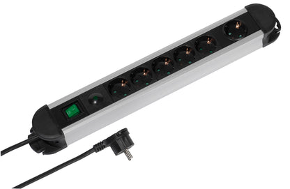ALU Steckdosenleiste 6fach Professional, 2,0 m