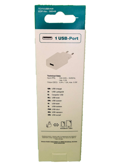 USB Ladegerät 1A (ASIN: B07M612BSX)