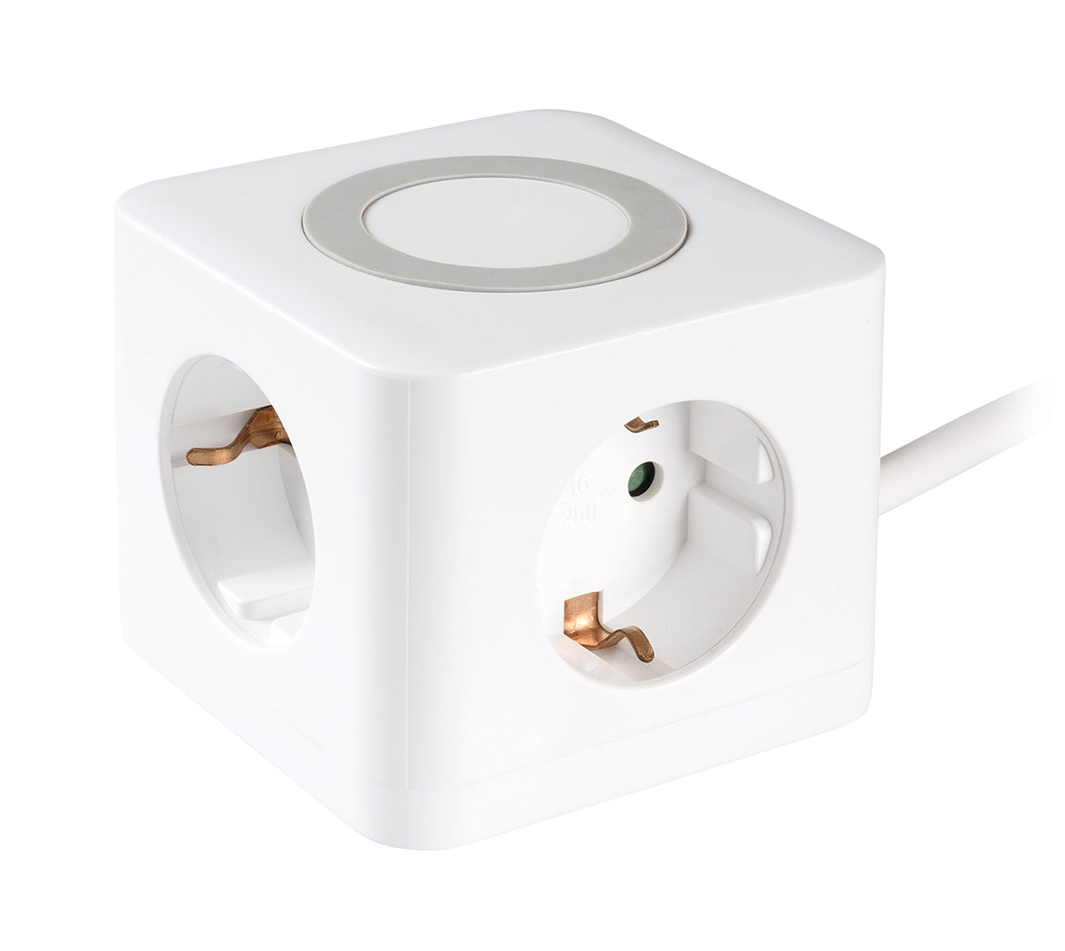 3fach Steckdosenwürfel mit 2× USB-A + 1× USB-C
