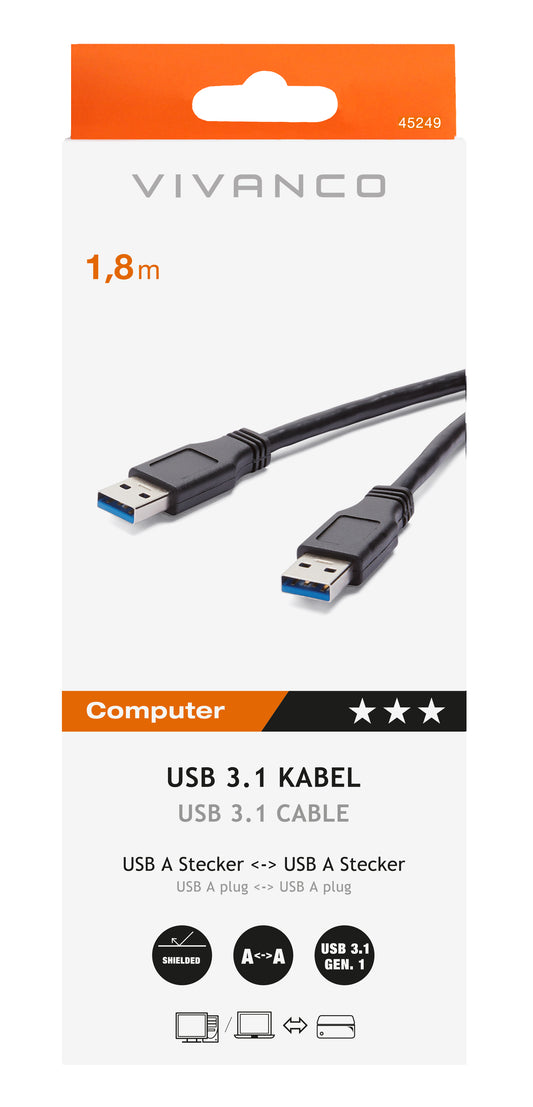 USB 3.1 Gen.1 Kabel, A-Stecker – A-Stecker, 1,8 m (ASIN: B0FHDTC9QM)