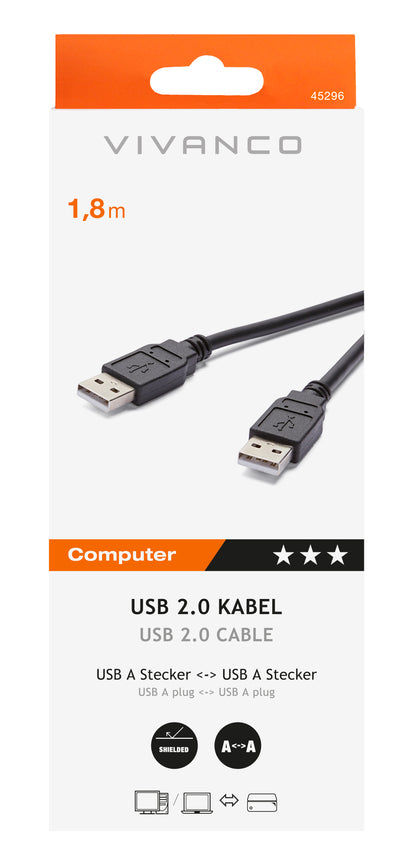 USB Kabel, Stecker A <> Stecker A, 1,8 m