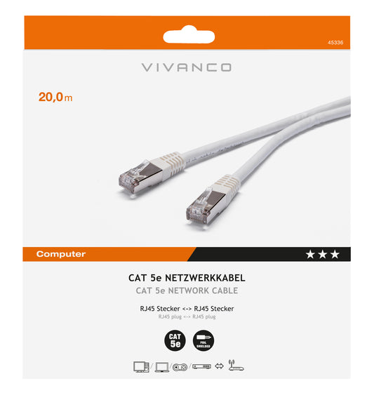 CAT5e Netzwerkkabel, 1:1, 2× RJ45, 20 m