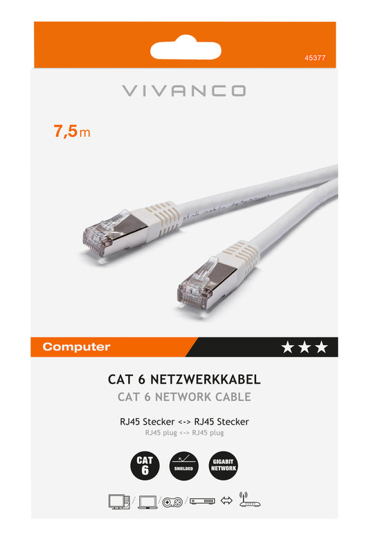 Cat6 Netzwerkkabel F/UTP 7,5m