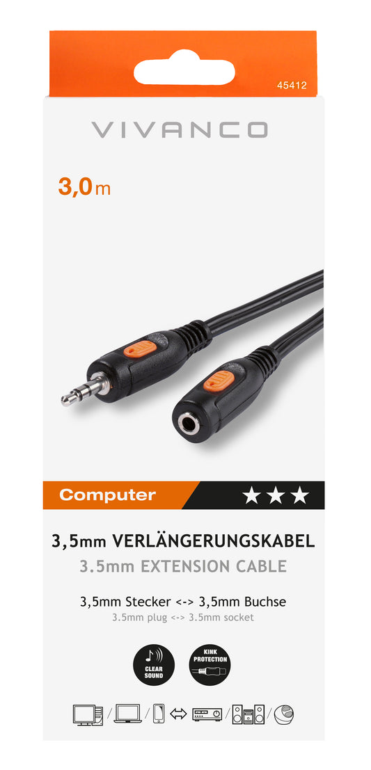 Audiokabel, 3,5 mm Klinkenst. – 3,5 mm