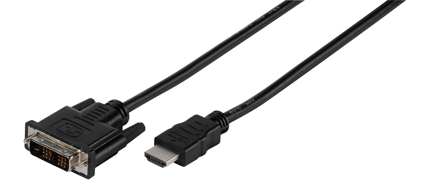 HDMI Kabel, HDMI St. – DVI-D St., 2,0 m, schwarz (ASIN: B002Y8VF82)