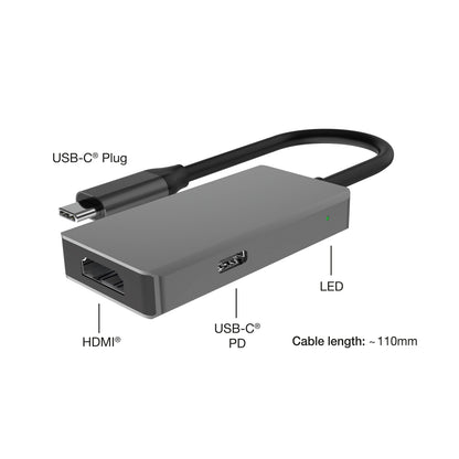 USB-C Multiport Hub 2in1, Alu Gehäuse, 4K 60Hz