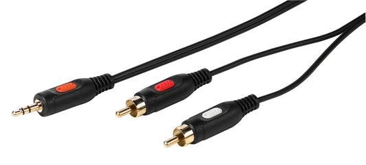 Audiokabel, 2× Cinchstecker – 3,5 mm Klinkenstecker