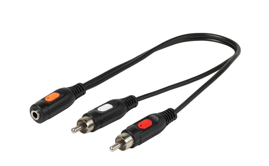 Audioadapter, 2× Cinchstecker ↔ 3,5 mm Kupplung
