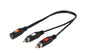 Audioadapter, 2× Cinchstecker ↔ 3,5 mm Kupplung (ASIN: B0773WLY9T)