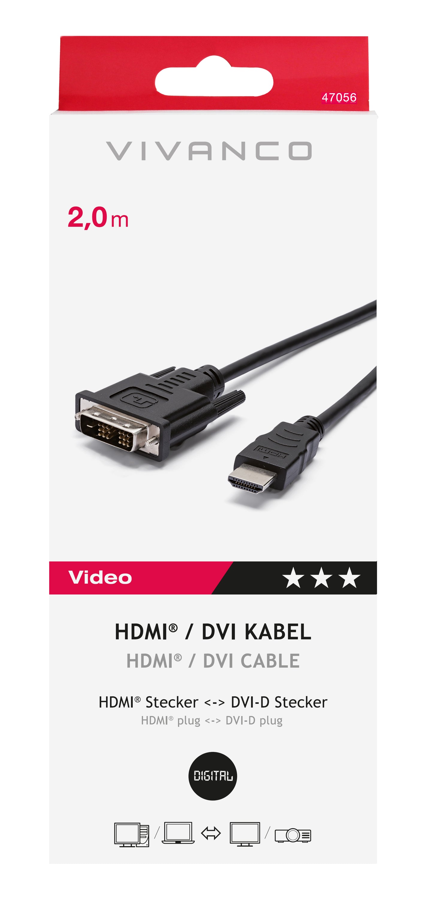 Videokabel, 2,0m