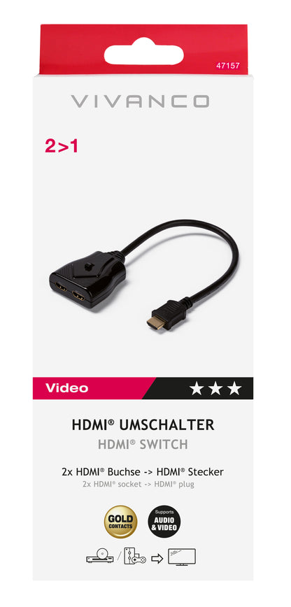 HDMI Umschalter, 2–1, manuell (ASIN: B001CM83WW)