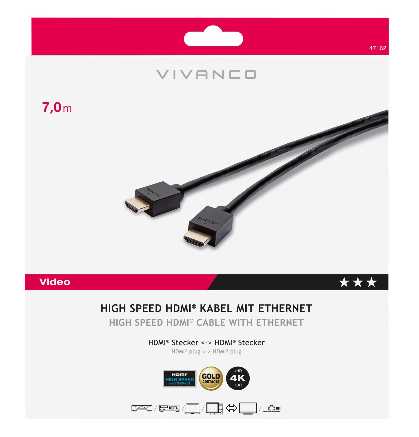 Videokabel, High Speed HDMI mit Ethernet, HDMI St.