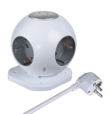 3fach Steckdosenwürfel mit Schalter und 2x USB