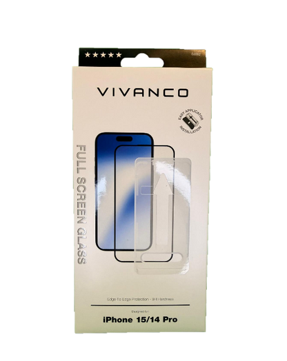 2,5D FullScreen Displayschutzglas für iPhone 15
