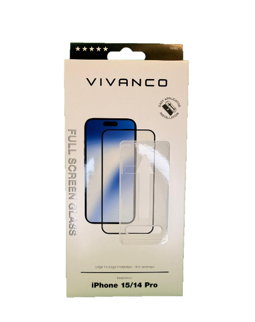 2,5D FullScreen Displayschutzglas für iPhone 15