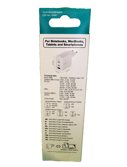 USB- C 100W PD Dreifach Schnellladegerät