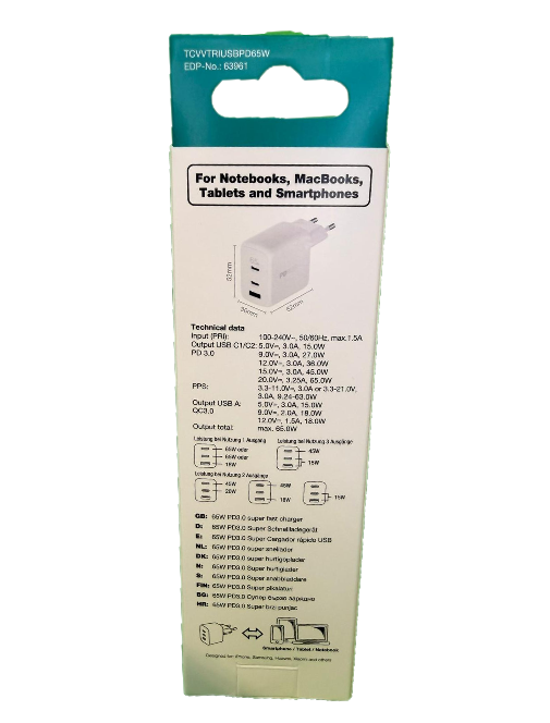 USB- C 100W PD Dreifach Schnellladegerät
